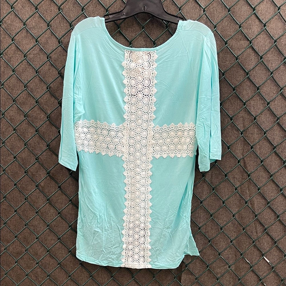 Aqua Lace Accent Women's Top